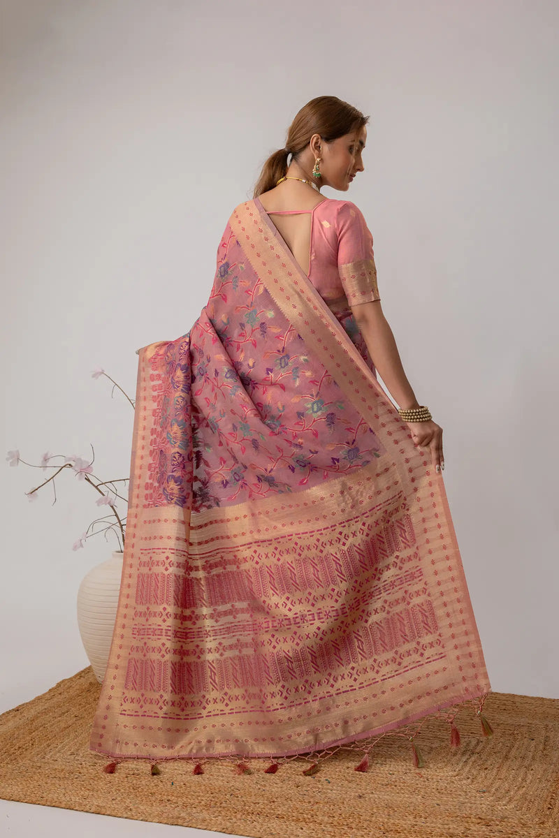 Radha Cotton Pink Saree