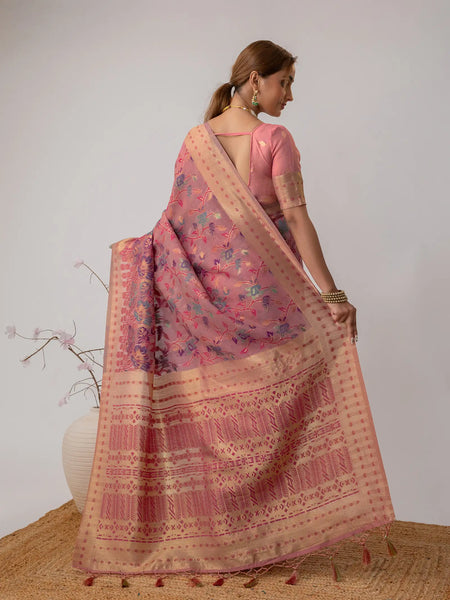 Radha Cotton Pink Saree