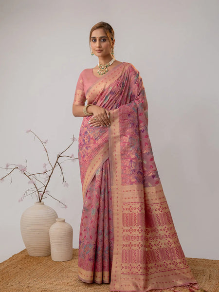 Radha Cotton Pink Saree