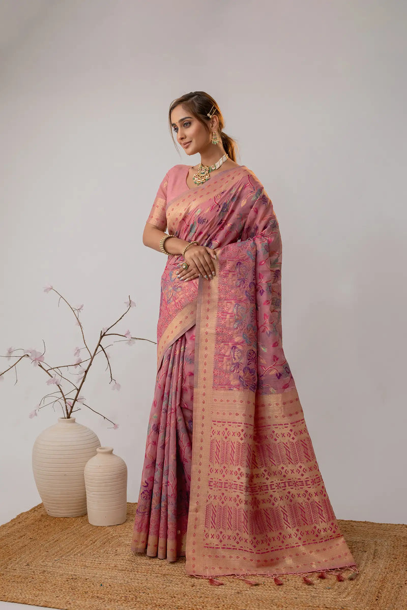Radha Cotton Pink Saree