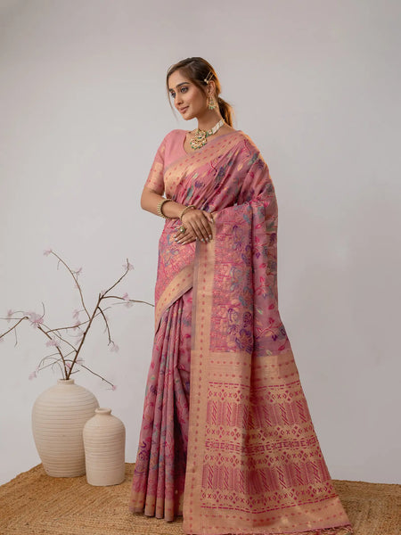 Radha Cotton Pink Saree