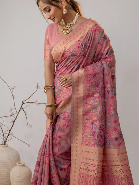 Radha Cotton Pink Saree