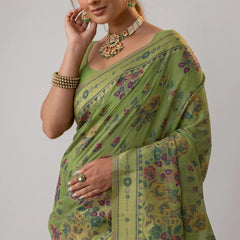 Mira Cotton Green Saree