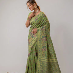 Mira Cotton Green Saree