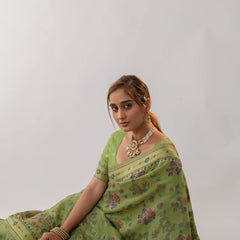 Mira Cotton Green Saree