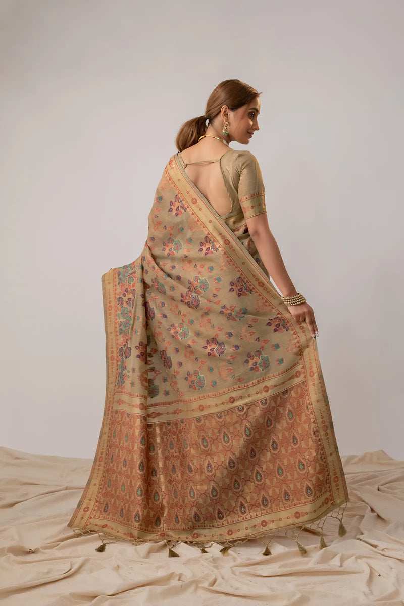 Mira Cotton Beige Saree