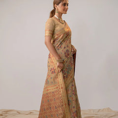 Mira Cotton Beige Saree
