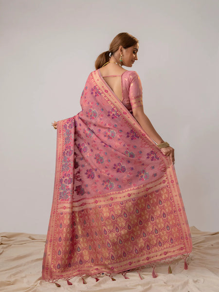 Mira Cotton Pink Saree