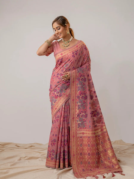 Mira Cotton Pink Saree