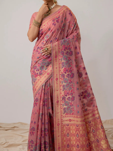 Mira Cotton Pink Saree