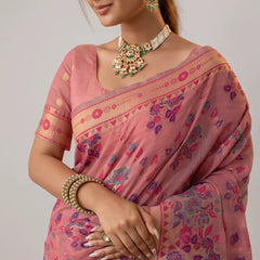 Mira Cotton Pink Saree