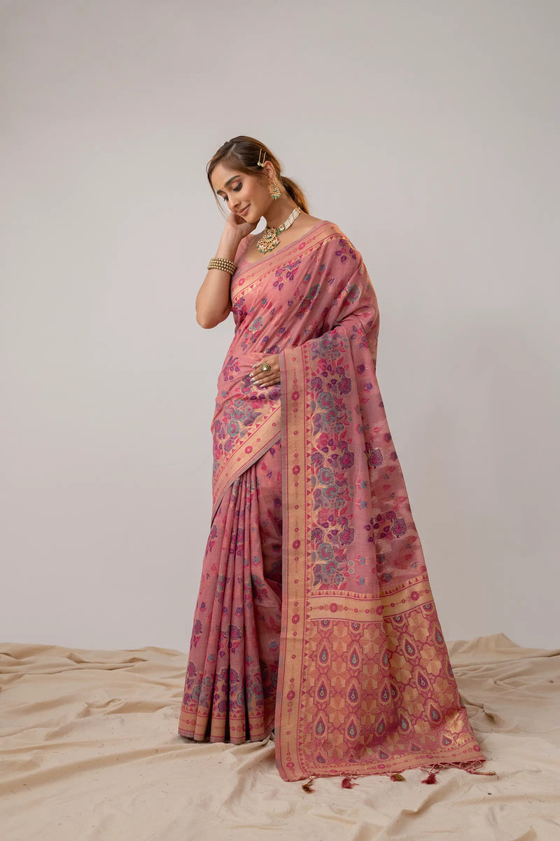Mira Cotton Pink Saree