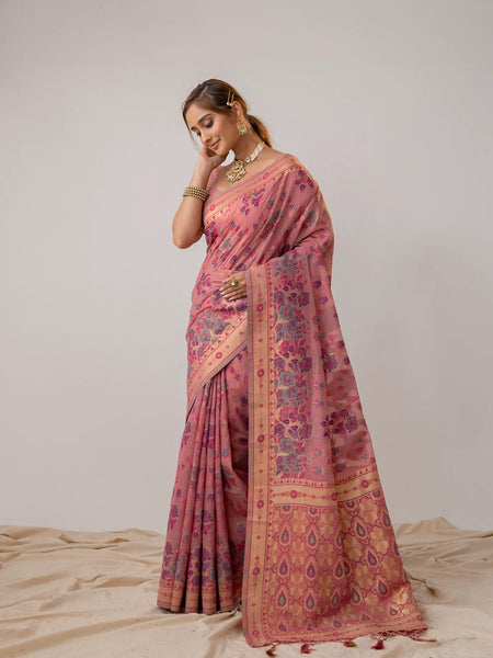 Mira Cotton Pink Saree