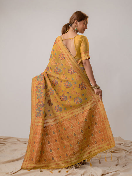 Mira Cotton Yellow Saree