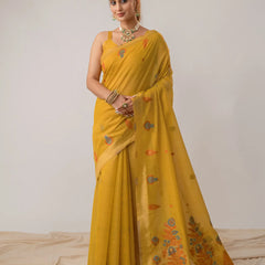 Kusum Yellow Saree