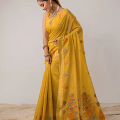 Kusum Yellow Saree