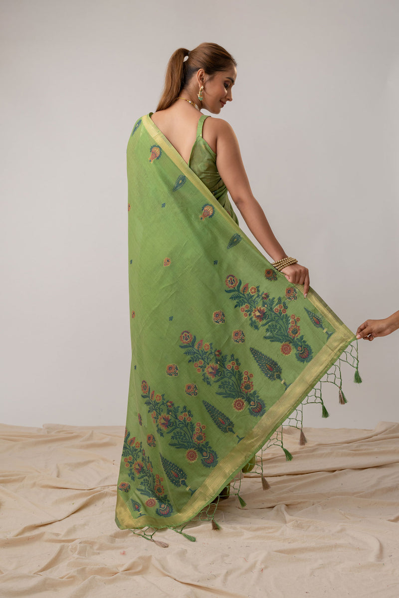 Kusum Green Saree