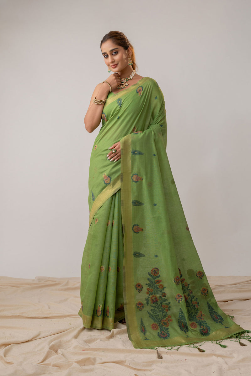 Kusum Green Saree