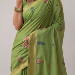 Kusum Green Saree