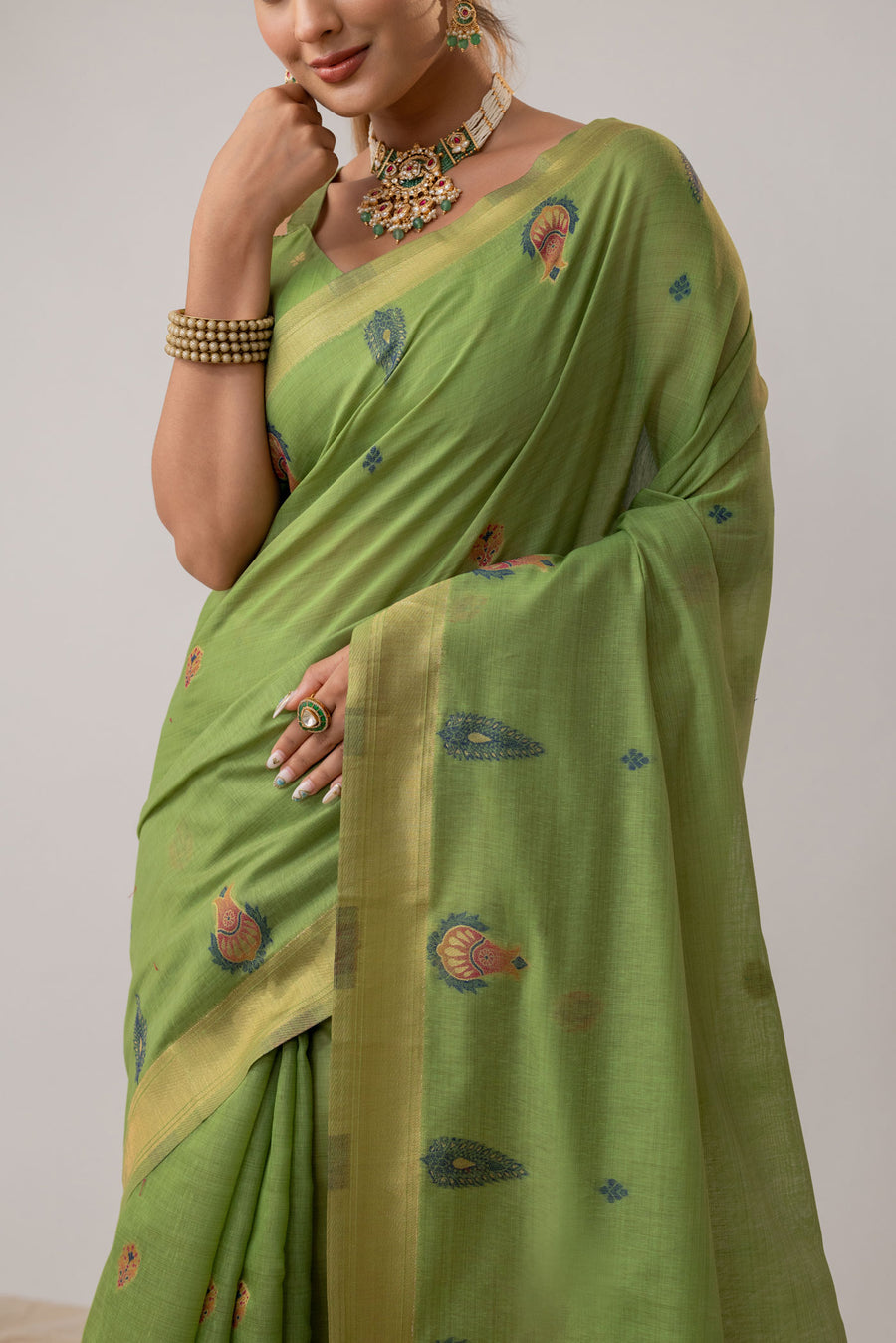 Kusum Green Saree