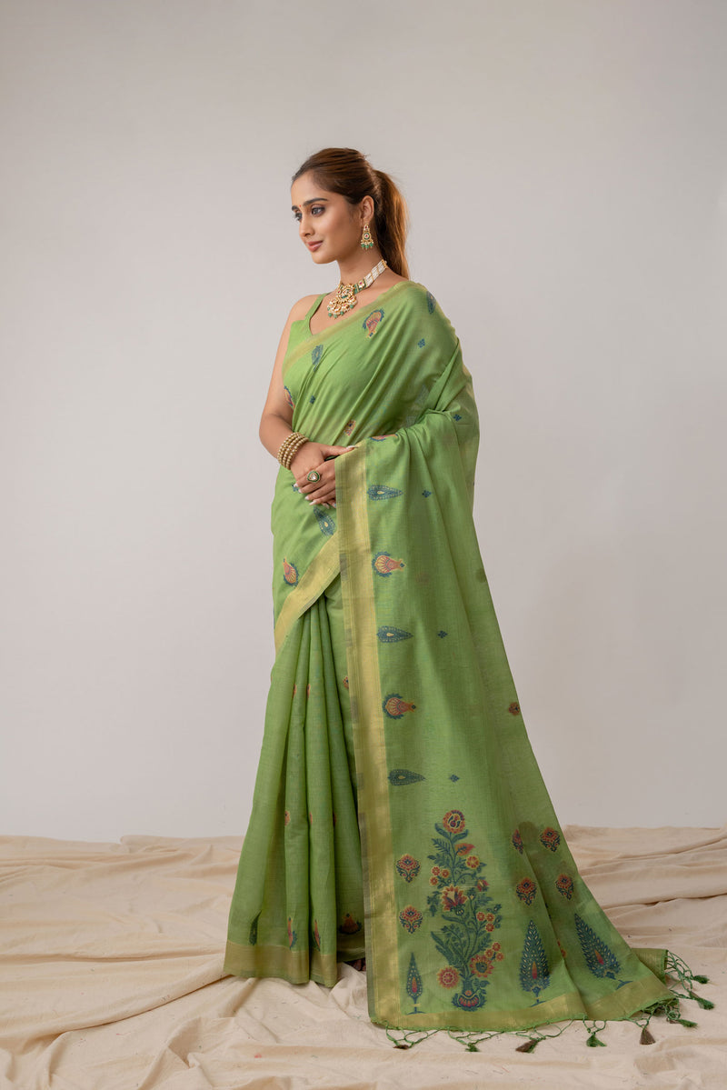 Kusum Green Saree