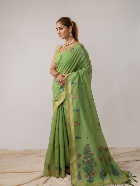 Kusum Green Saree