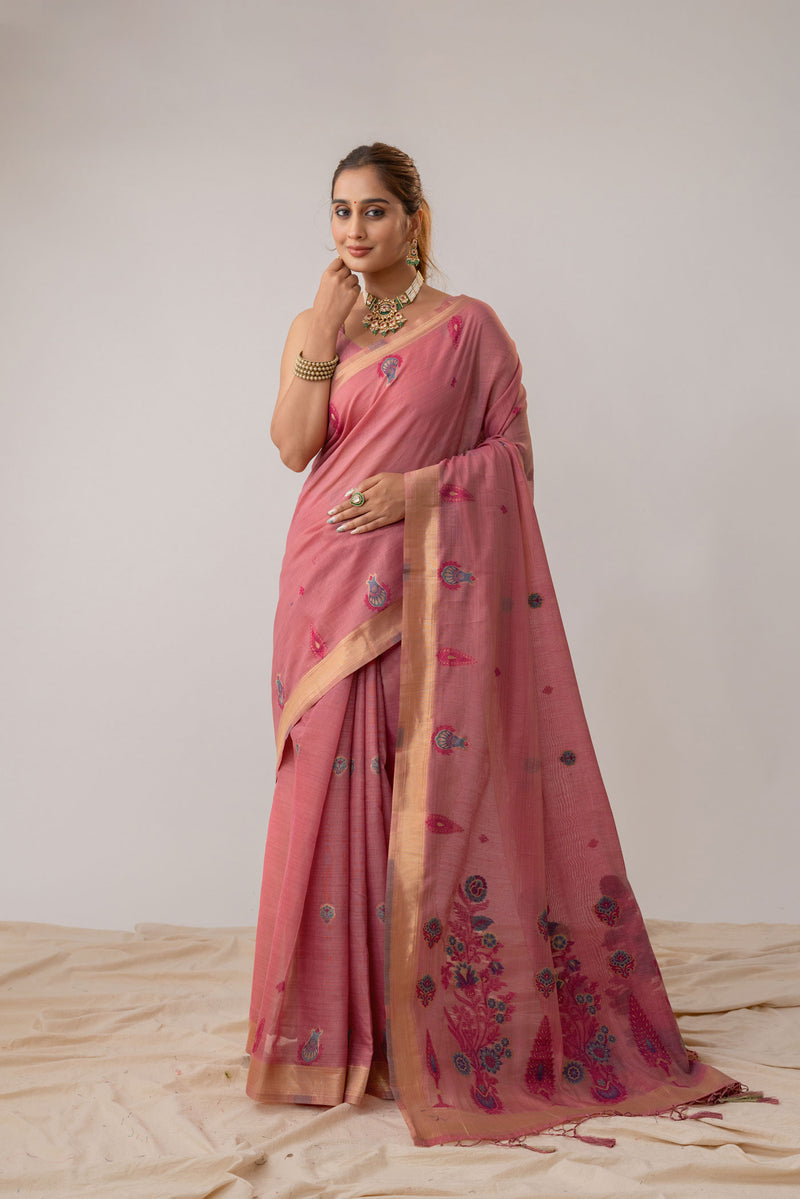 Kusum Pink Saree