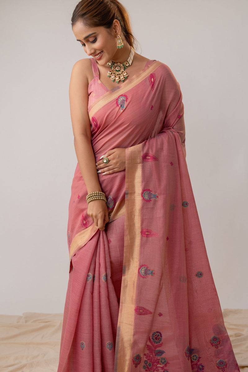 Kusum Pink Saree
