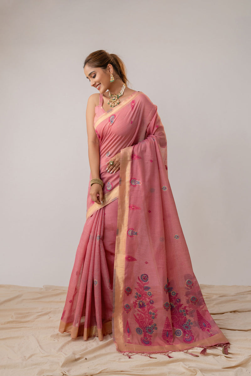 Kusum Pink Saree