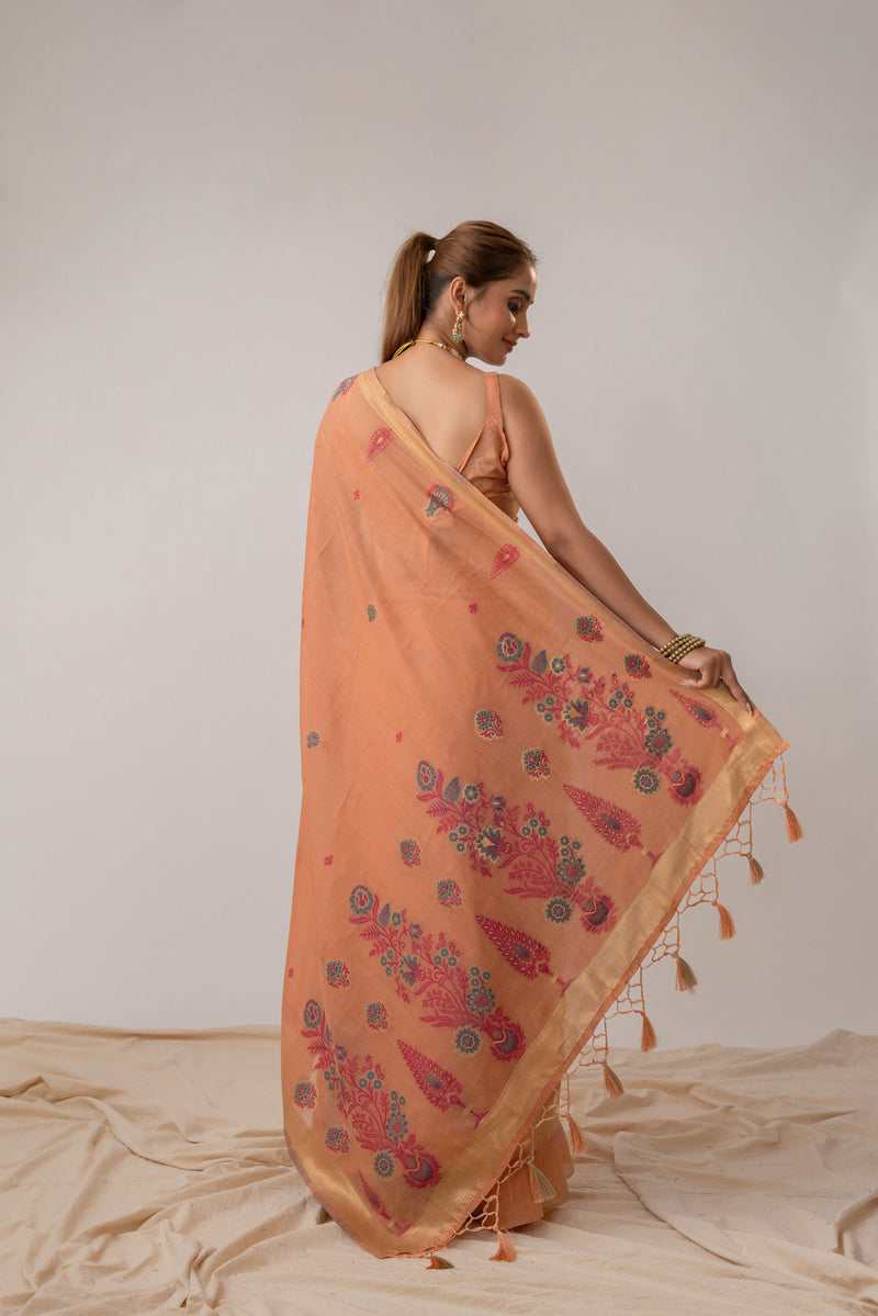 Kusum Peach Saree