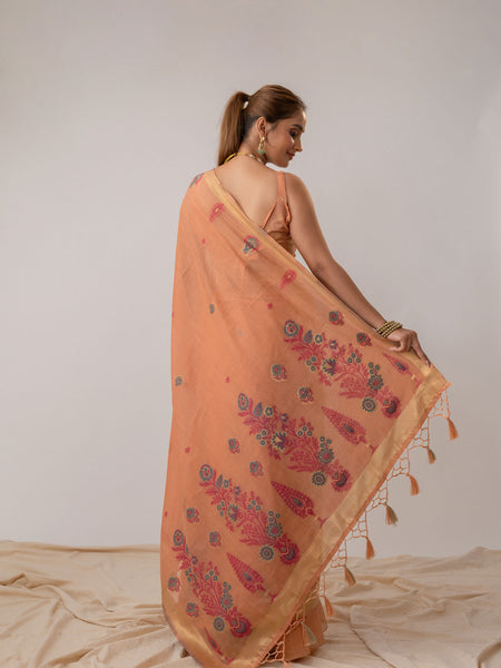 Kusum Peach Saree
