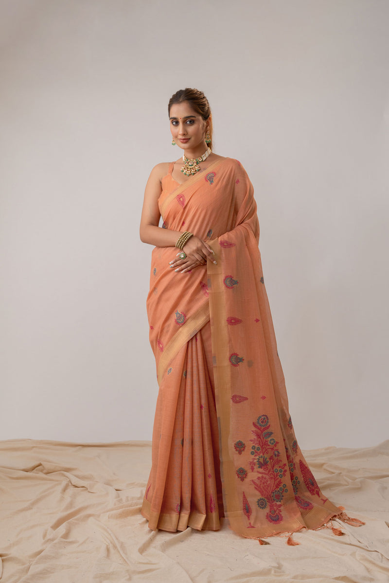 Kusum Peach Saree