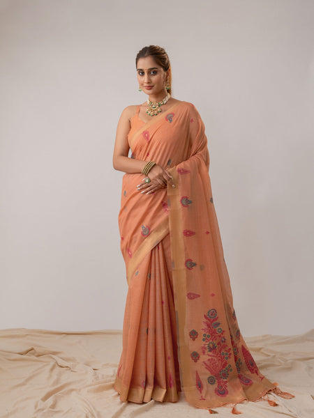 Kusum Peach Saree