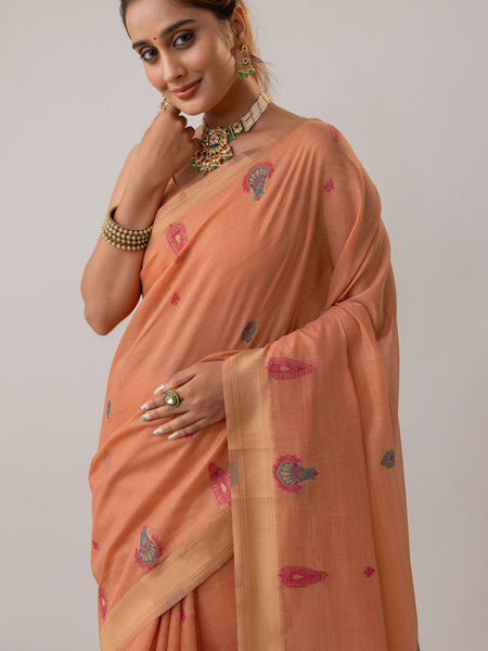 Kusum Peach Saree