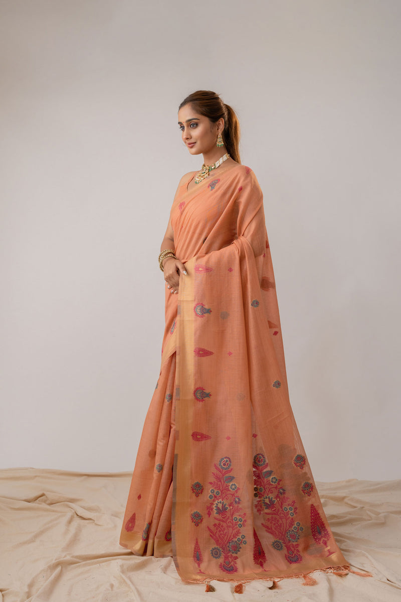 Kusum Peach Saree