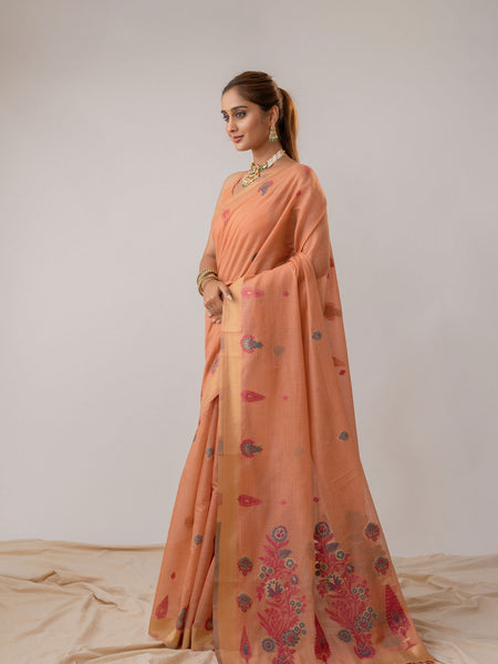 Kusum Peach Saree