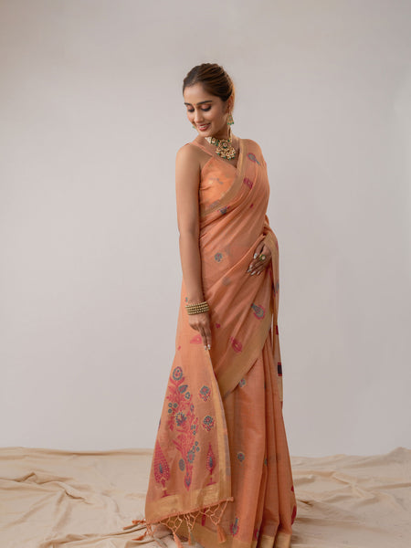 Kusum Peach Saree