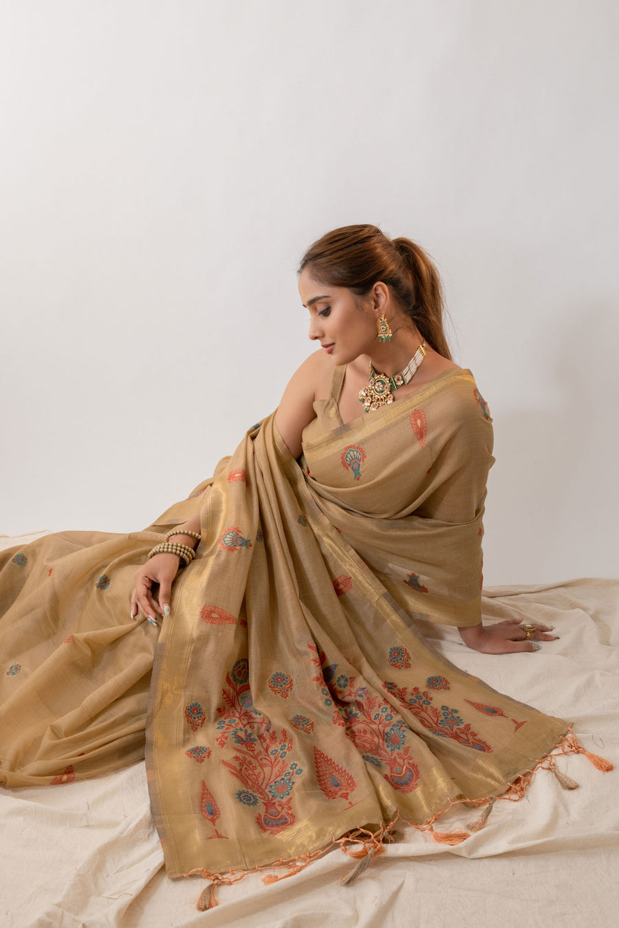 Kusum Beige Saree