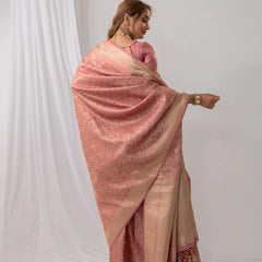 Gulbahaar Pink Satin Saree