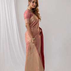 Gulbahaar Pink Satin Saree