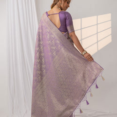 Gulnar Purple Satin Saree