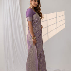 Gulnar Purple Satin Saree