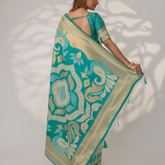 Patola Linen Cream Saree