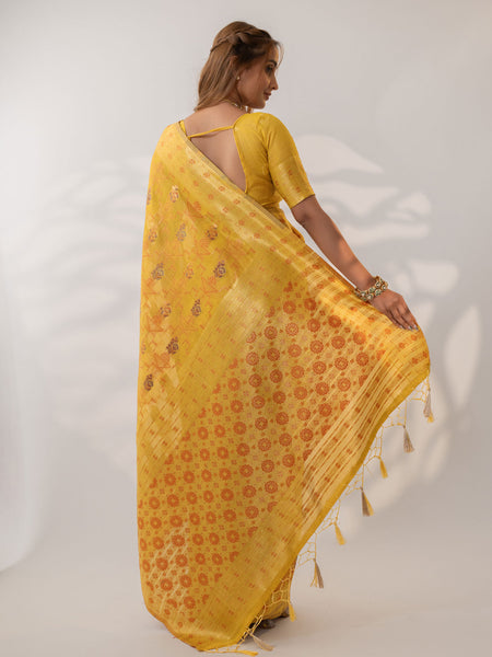 Juhi Cotton Yellow Saree