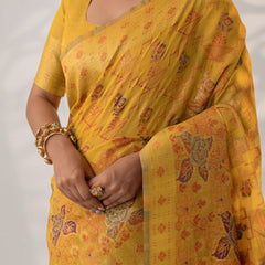 Juhi Cotton Yellow Saree