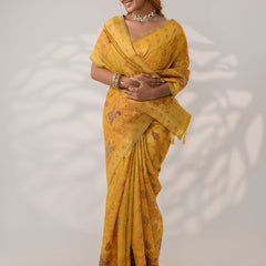 Juhi Cotton Yellow Saree