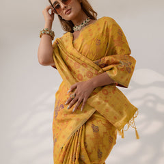 Juhi Cotton Yellow Saree