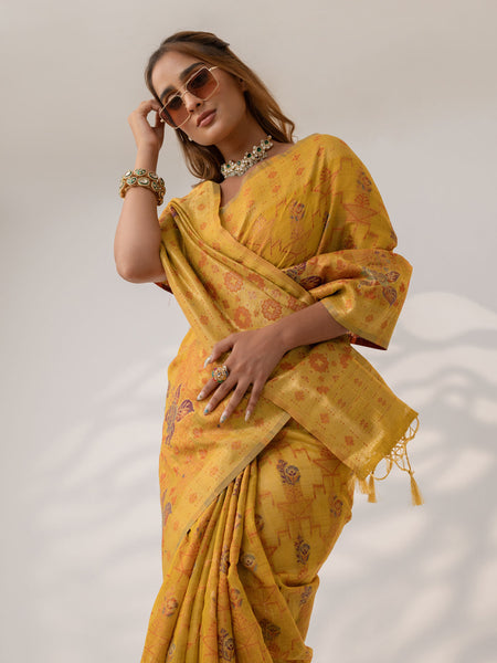 Juhi Cotton Yellow Saree