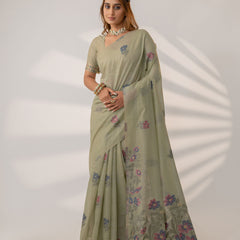 Lavanya Cotton Pistachio Saree