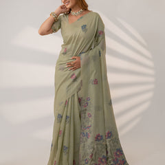 Lavanya Cotton Pistachio Saree